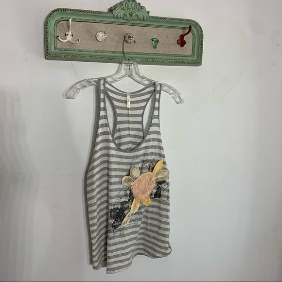 Boho Appliqué Artisanal striped tank top women’s medium - Picture 1 of 5